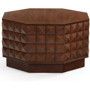 SAFAVIEH Couture Collection – Patty Walnut Octagon Coffee Table, Modern Fully Assembled Accent Cocktail Table (SFV7253B)(Walnut)