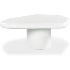 SAFAVIEH Couture Collection – Rhianna White Concrete Coffee Table, Sculptural Modern Accent Table, Contemporary Design (SFV2609A)(White)