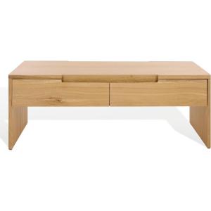 SAFAVIEH Couture Collection – Riverside Natural Oak Wood Coffee Table with 4 Drawers, Modern Storage Cocktail Table, Fully Assembled (SFV9761A)(Natural Oak)