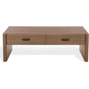 SAFAVIEH Couture Collection – Wynnrosa Natural Coffee Table, 2 Drawers for Storage, Modern Rectangular Accent Table, Fully Assembled (SFV3008A)(Walnut)