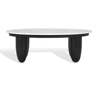 SAFAVIEH Couture Collection Hobbes Black Solid Wood/Marble Top Coffee Table(Black/White)
