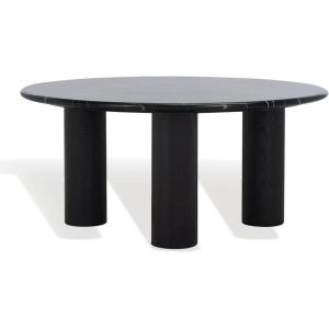SAFAVIEH Couture Collection Tylee Brown Solid Wood/Marble Coffee Table(Black/Black)