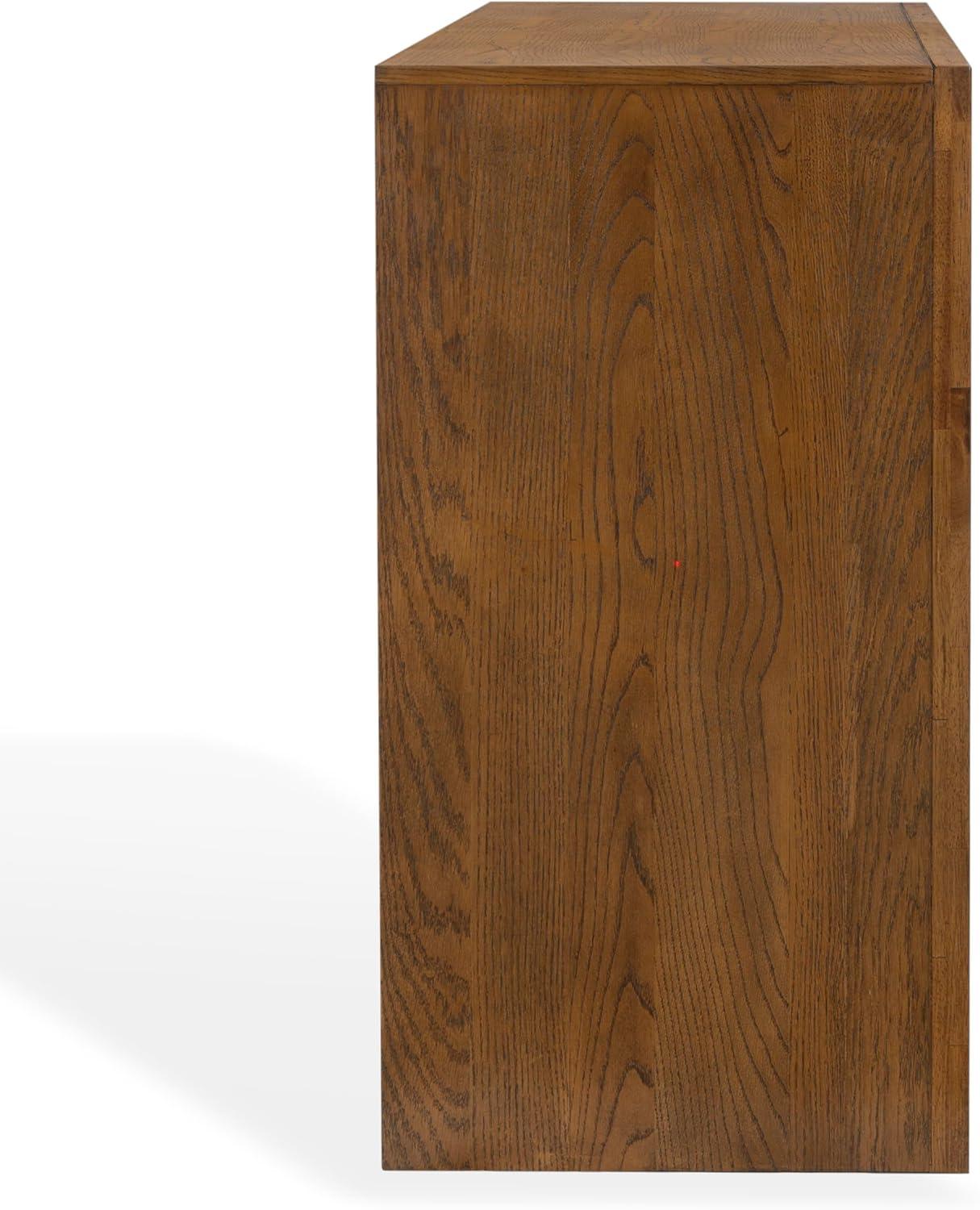 image:imageSAFAVIEH Couture Collection Darnell Medium Oak Wood Sideboard 3 Drawers amp 2 Cabinets Modern Storage Buffet Fully Assembled SFV2216CMedium Oak