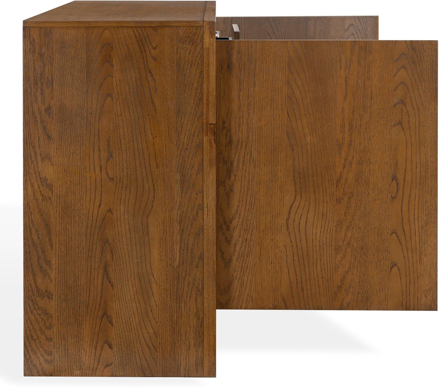 image:imageSAFAVIEH Couture Collection Darnell Medium Oak Wood Sideboard 3 Drawers amp 2 Cabinets Modern Storage Buffet Fully Assembled SFV2216CMedium Oak