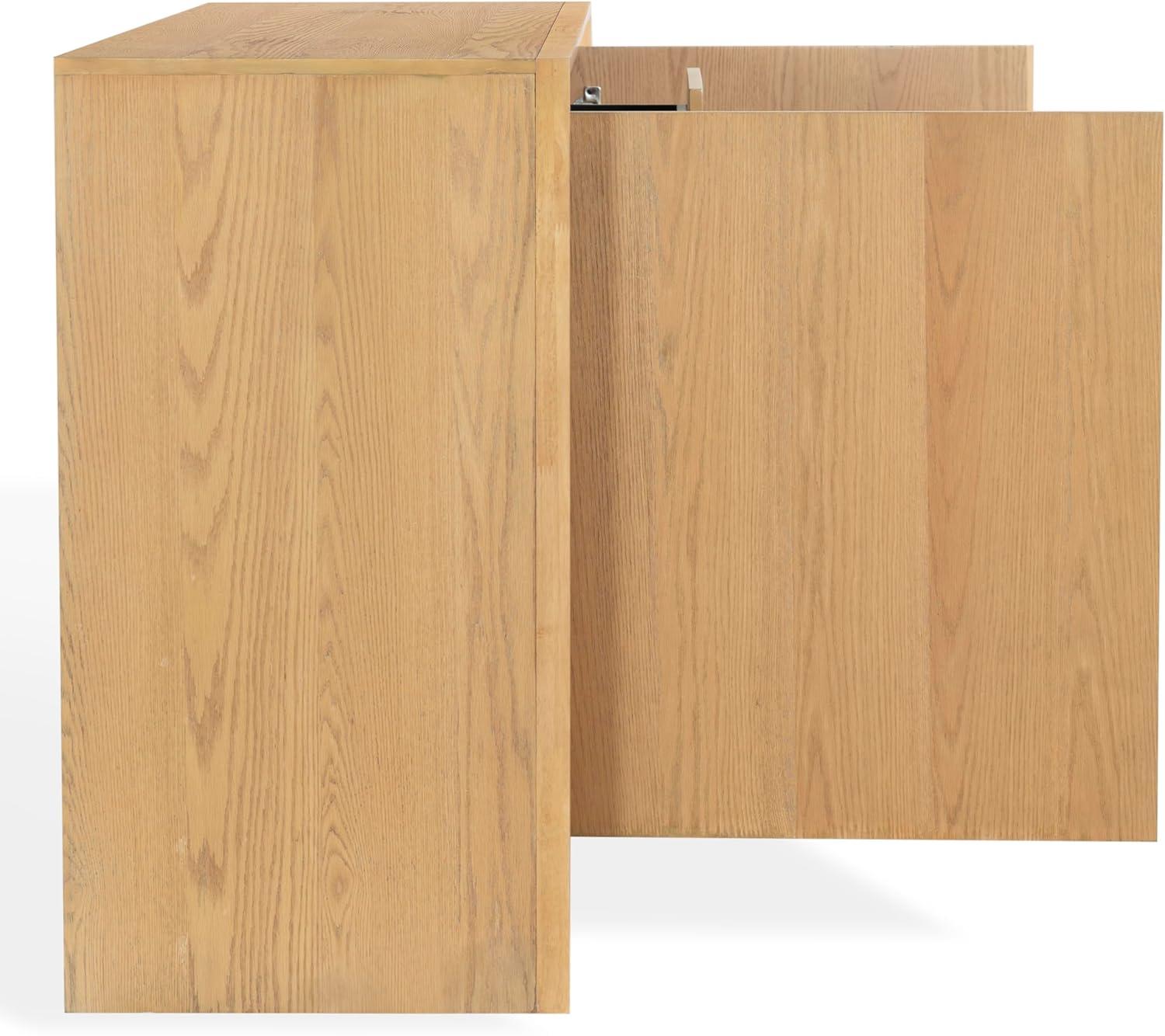 image:imageSAFAVIEH Couture Collection Darnell Medium Oak Wood Sideboard 3 Drawers amp 2 Cabinets Modern Storage Buffet Fully Assembled SFV2216CNatural