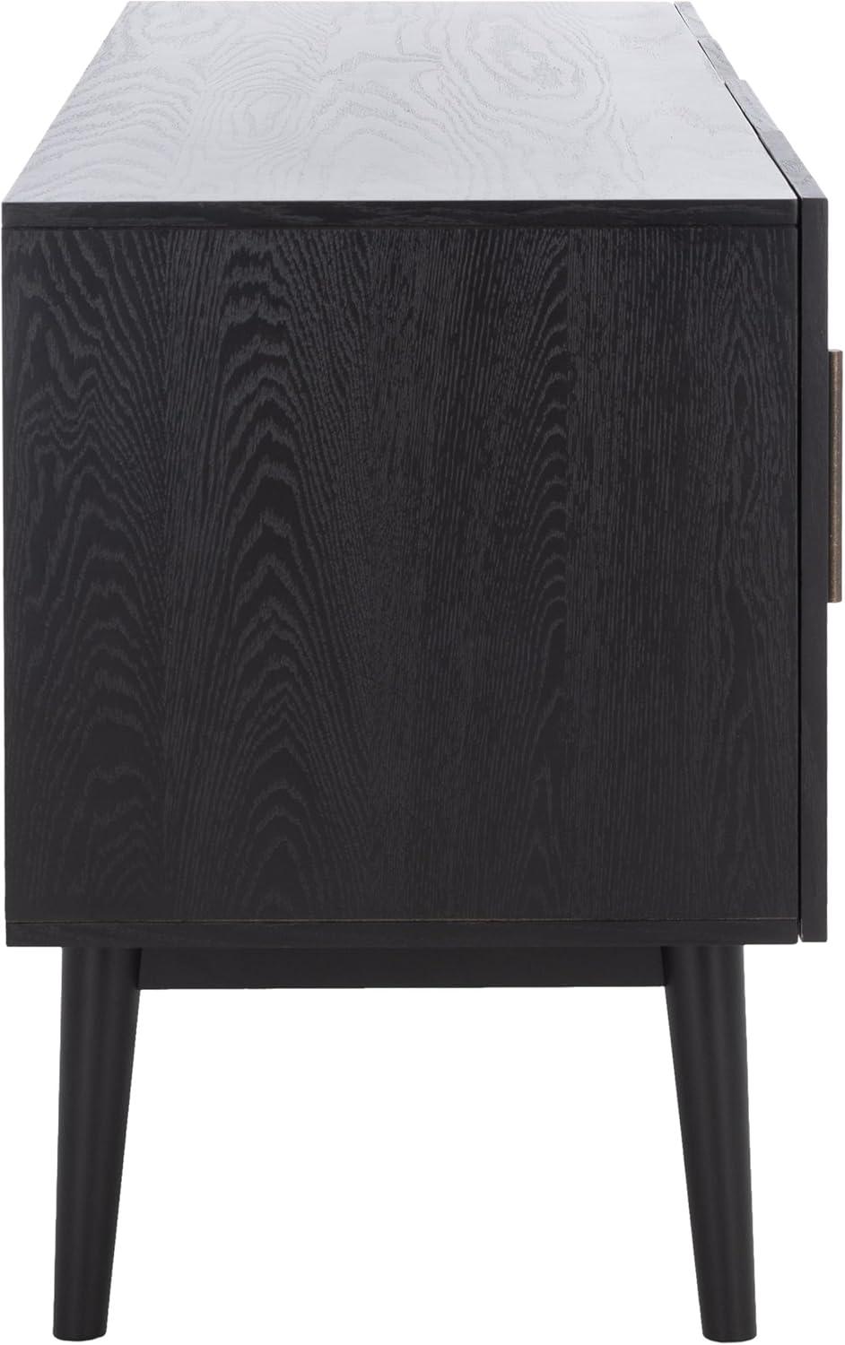 image:imageSAFAVIEH Couture Collection Doderick MidCentury White Washed 4Door Entertainment Media Standd Fits up to a 65 Flatscreen TVBlack