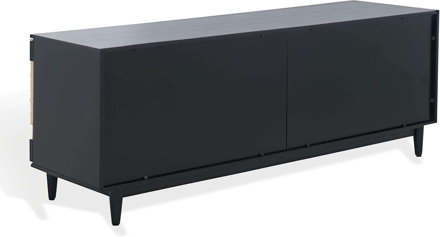 image:imageSAFAVIEH Couture Roseanne TV Stand for up to 70 Flatscreen Black amp Natural Brown 4 Banana Stem Doors with Interior Storage Entertainment Media Console Cabinet SFV1326ABlackNatural