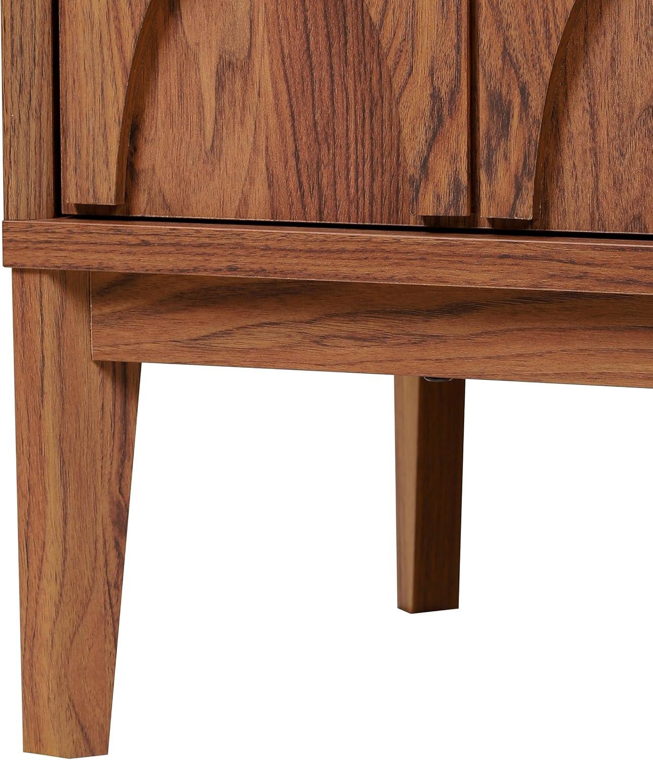 image:imageSAFAVIEH Home Collection Sibyl Walnut Sideboard Media Stand Fits up to 70 Flatscreen TV 4 Doors with Interior Storage MED9645AWalnut