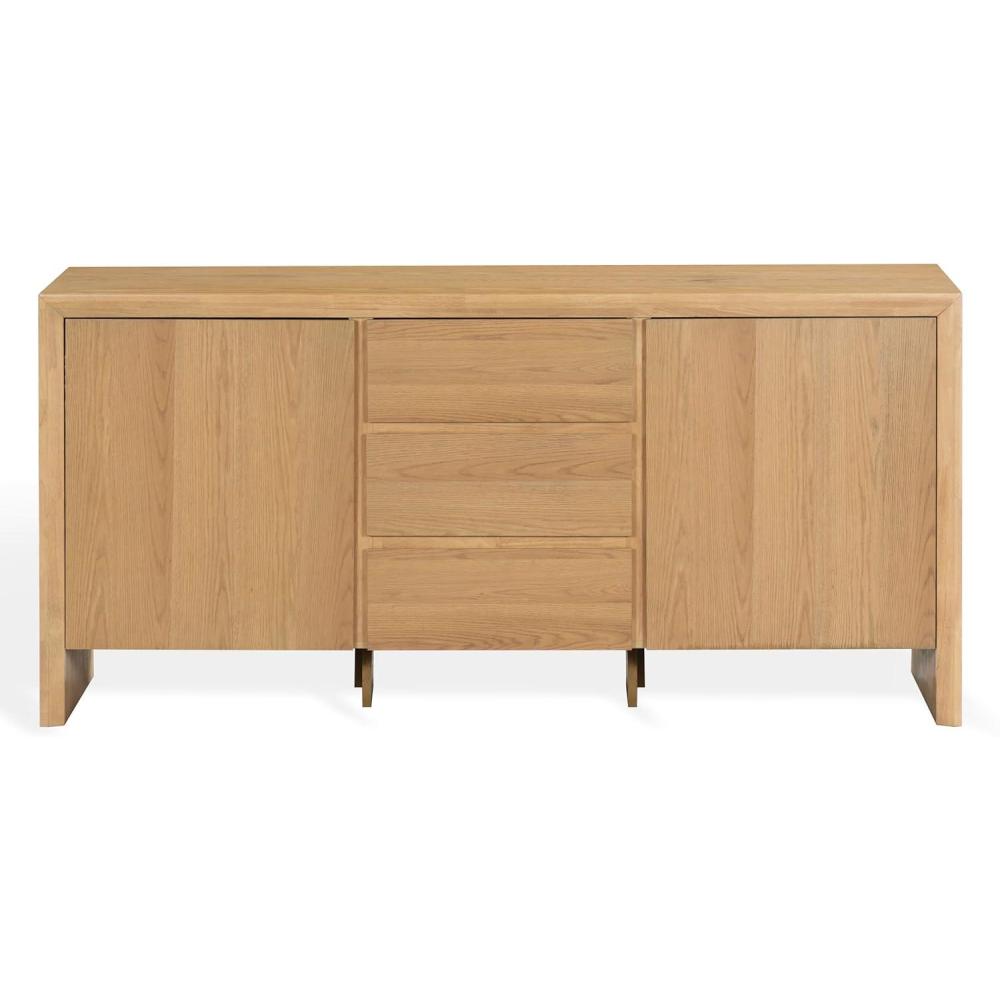 image:imageSAFAVIEH Couture Collection Darnell Medium Oak Wood Sideboard 3 Drawers amp 2 Cabinets Modern Storage Buffet Fully Assembled SFV2216CNatural