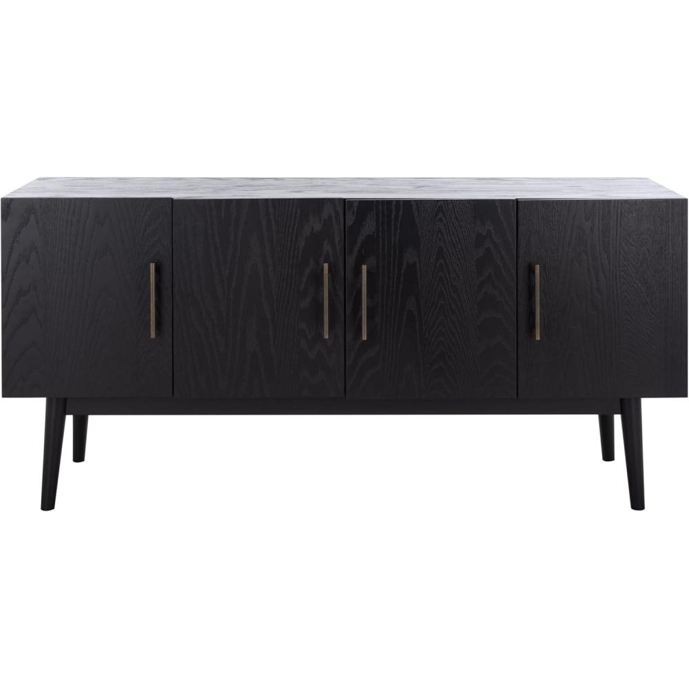 image:imageSAFAVIEH Couture Collection Doderick MidCentury White Washed 4Door Entertainment Media Standd Fits up to a 65 Flatscreen TVBlack