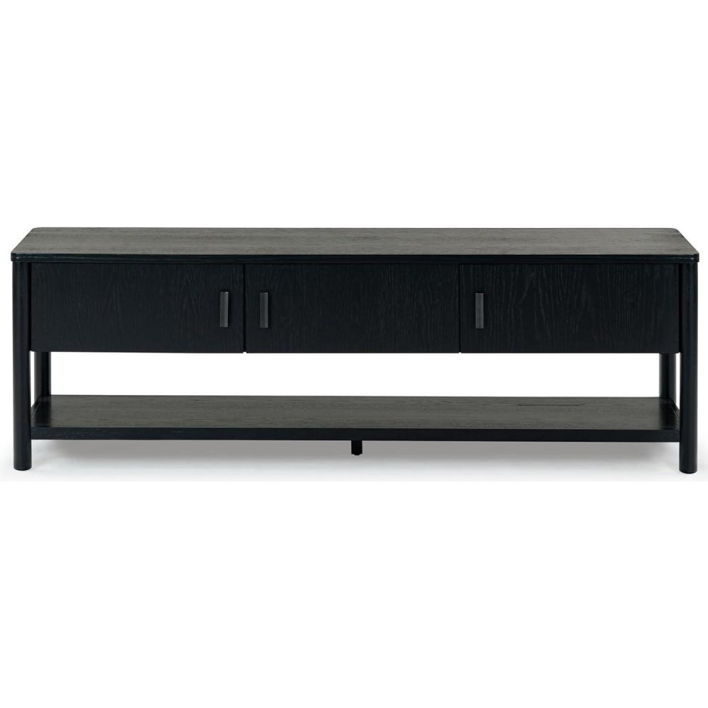 image:imageSAFAVIEH Couture Collection Jaylessa Natural 3Door Entertainment Media TV Stand Fits up to a 75 Flatscreen TelevisionBlack