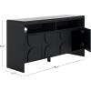 SAFAVIEH Arsenio TV Stand for up to 65″ Flatscreen, Walnut Brown, 4 Doors with Interior Storage, 2 Shelves, Sideboard Entertainment Media Console (MED3101A)(Black)