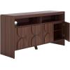 SAFAVIEH Arsenio TV Stand for up to 65″ Flatscreen, Walnut Brown, 4 Doors with Interior Storage, 2 Shelves, Sideboard Entertainment Media Console (MED3101A)(Walnut)