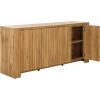 SAFAVIEH Conall TV Stand for up to 75″ Flatscreen, Oak Brown, Fluted 4-Door Sideboard with Interior Storage, Entertainment Media Console (MED3102A)(Oak)