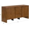 SAFAVIEH Couture Collection – Darnell Medium Oak Wood Sideboard, 3 Drawers & 2 Cabinets, Modern Storage Buffet, Fully Assembled (SFV2216C)(Medium Oak)