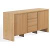 SAFAVIEH Couture Collection – Darnell Medium Oak Wood Sideboard, 3 Drawers & 2 Cabinets, Modern Storage Buffet, Fully Assembled (SFV2216C)(Natural)