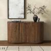 SAFAVIEH Couture Collection – Jamilah Brown 2-Door 2-Shelf Marble Top Chest, Fully Assembled (SFV5775A)(Brown)