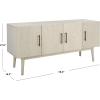 SAFAVIEH Couture Collection Doderick Mid-Century White Washed 4-Door Entertainment Media Standd (Fits up to a 65″ Flatscreen TV)(White Washed)