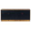 SAFAVIEH Couture Collection Gabrietta Black/Gold Entertainment Media TV Stand- Fits up to a 65″ Flatscreen Television (Fully Assembled)(Medium Oak/Black)