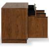 SAFAVIEH Couture Collection Gabrietta Black/Gold Entertainment Media TV Stand- Fits up to a 65″ Flatscreen Television (Fully Assembled)(Medium Oak/Black)