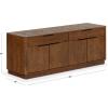 SAFAVIEH Couture Collection Gabrietta Black/Gold Entertainment Media TV Stand- Fits up to a 65″ Flatscreen Television (Fully Assembled)(Medium Oak/Black)