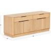 SAFAVIEH Couture Collection Gabrietta Black/Gold Entertainment Media TV Stand- Fits up to a 65″ Flatscreen Television (Fully Assembled)(Natural/Black)