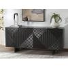 SAFAVIEH Couture Collection Hewitt Black 4-Door Sideboard (Fully Assembled)(Black)