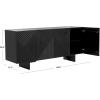SAFAVIEH Couture Collection Hewitt Black 4-Door Sideboard (Fully Assembled)(Black)