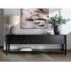 SAFAVIEH Couture Collection Jaylessa Natural 3-Door Entertainment Media TV Stand (Fits up to a 75″ Flatscreen Television)(Black)