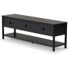 SAFAVIEH Couture Collection Jaylessa Natural 3-Door Entertainment Media TV Stand (Fits up to a 75″ Flatscreen Television)(Black)