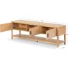 SAFAVIEH Couture Collection Jaylessa Natural 3-Door Entertainment Media TV Stand (Fits up to a 75″ Flatscreen Television)(Natural)