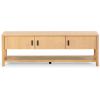 SAFAVIEH Couture Collection Jaylessa Natural 3-Door Entertainment Media TV Stand (Fits up to a 75″ Flatscreen Television)(Natural)