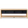 SAFAVIEH Couture Collection Jaylessa Natural 3-Door Entertainment Media TV Stand (Fits up to a 75″ Flatscreen Television)(Natural)
