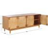 SAFAVIEH Couture Roseanne TV Stand for up to 70″ Flatscreen – Black & Natural Brown, 4 Banana Stem Doors with Interior Storage, Entertainment Media Console Cabinet (SFV1326A)(Natural)