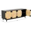 SAFAVIEH Couture Roseanne TV Stand for up to 70″ Flatscreen – Black & Natural Brown, 4 Banana Stem Doors with Interior Storage, Entertainment Media Console Cabinet (SFV1326A)(Black/Natural)