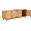 SAFAVIEH Couture Roseanne TV Stand for up to 70″ Flatscreen – Black & Natural Brown, 4 Banana Stem Doors with Interior Storage, Entertainment Media Console Cabinet (SFV1326A)(Natural)