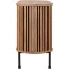 SAFAVIEH Home Collection – Enid Walnut & Black Sideboard Media Stand, 2-Door Entertainment Console, Slatted Modern Design, Fits up to 65″ Flatscreen TV (MED9644A)(Oak/Black)