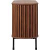 SAFAVIEH Home Collection – Enid Walnut & Black Sideboard Media Stand, 2-Door Entertainment Console, Slatted Modern Design, Fits up to 65″ Flatscreen TV (MED9644A)(Walnut/Black)
