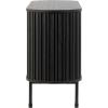 SAFAVIEH Home Collection – Enid Walnut & Black Sideboard Media Stand, 2-Door Entertainment Console, Slatted Modern Design, Fits up to 65″ Flatscreen TV (MED9644A)(Black/Black)
