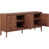 SAFAVIEH Home Collection – Sibyl Walnut Sideboard Media Stand, Fits up to 70″ Flatscreen TV, 4 Doors with Interior Storage (MED9645A)(Walnut)