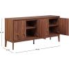 SAFAVIEH Home Collection – Sibyl Walnut Sideboard Media Stand, Fits up to 70″ Flatscreen TV, 4 Doors with Interior Storage (MED9645A)(Walnut)