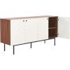 SAFAVIEH Mayln TV Stand for up to 70″ Flatscreen – Walnut, White & Black, 4 Doors with Interior Storage, Cabinet Sideboard Entertainment Media Console (MED9634A)(Ivory/White)