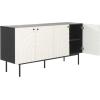 SAFAVIEH Mayln TV Stand for up to 70″ Flatscreen – Walnut, White & Black, 4 Doors with Interior Storage, Cabinet Sideboard Entertainment Media Console (MED9634A)(Black/White)