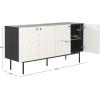 SAFAVIEH Mayln TV Stand for up to 70″ Flatscreen – Walnut, White & Black, 4 Doors with Interior Storage, Cabinet Sideboard Entertainment Media Console (MED9634A)(Black/White)
