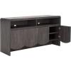 SAFAVIEH Narine TV Stand for up to 65″ Flatscreen – Distressed Black, 4 Doors with Interior Storage, 2 Open Shelves, Sideboard Entertainment Media Console Cabinet (MED9620E)(Distressed Black)