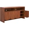 SAFAVIEH Narine TV Stand for up to 65″ Flatscreen – Distressed Black, 4 Doors with Interior Storage, 2 Open Shelves, Sideboard Entertainment Media Console Cabinet (MED9620E)(Walnut)