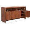 SAFAVIEH Narine TV Stand for up to 65″ Flatscreen – Distressed Black, 4 Doors with Interior Storage, 2 Open Shelves, Sideboard Entertainment Media Console Cabinet (MED9620E)(Walnut)