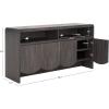 SAFAVIEH Narine TV Stand for up to 65″ Flatscreen – Distressed Black, 4 Doors with Interior Storage, 2 Open Shelves, Sideboard Entertainment Media Console Cabinet (MED9620E)(Distressed Black)