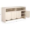 SAFAVIEH Narine TV Stand for up to 65″ Flatscreen – Distressed Black, 4 Doors with Interior Storage, 2 Open Shelves, Sideboard Entertainment Media Console Cabinet (MED9620E)(Bleached White)