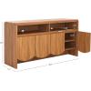 SAFAVIEH Narine TV Stand for up to 65″ Flatscreen – Distressed Black, 4 Doors with Interior Storage, 2 Open Shelves, Sideboard Entertainment Media Console Cabinet (MED9620E)(Oak)